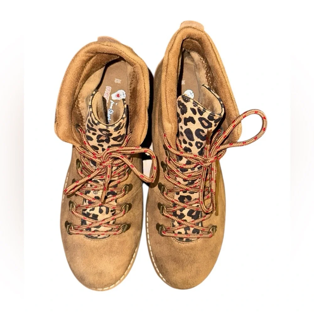 BOBS from Skechers Alpine-Mt Gato boots leopard print tongue Women’s Size 9